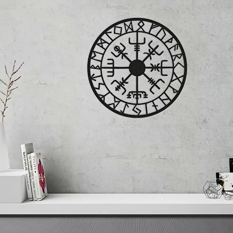 2pc Viking Compass Metal Wall Art for Modern Decor