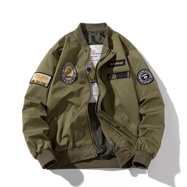 Men's Vintage Embroidered Military Bomber Jacket