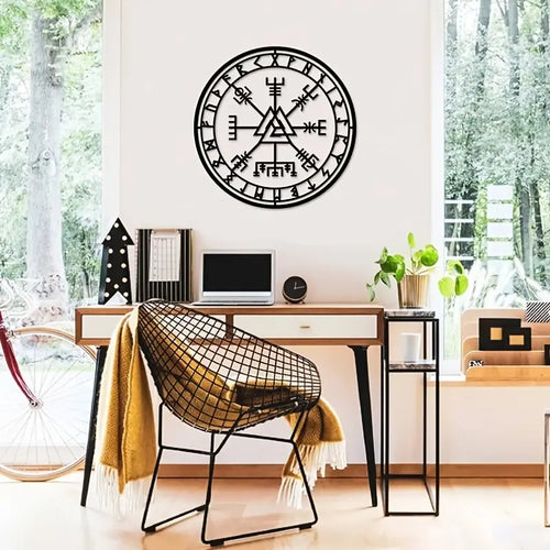 2pc Viking Compass Metal Wall Art for Modern Decor
