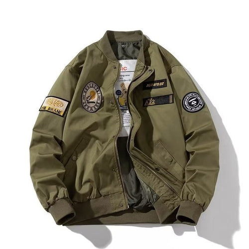 Men's Vintage Embroidered Military Bomber Jacket